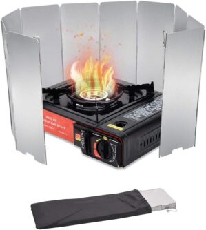 10 Plates Stove Windscreen, Aluminu...