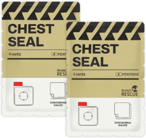RHINO RESCUE Vented Chest Seal, 4 V...
