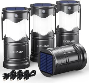 Lichamp 4-Pack Solar Camping Lanter...