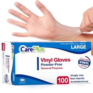 CARE PLUS Latex-Free Vinyl Gloves C...