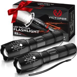 Victoper LED Flashlight 2 Pack, Bri...