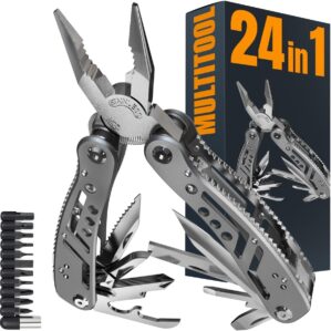 24-in-1 Multitool with Knife, Plier...