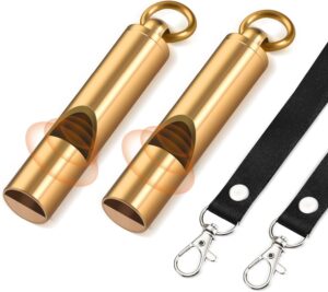 Brass Emergency Whistles 2 Pack wit...