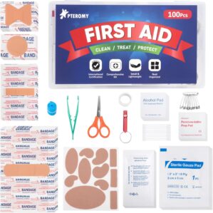PTEROMY 100 Piece Mini First Aid Ki...