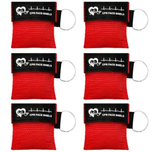 6 Counts CPR Pocket Mask Keychain, ...