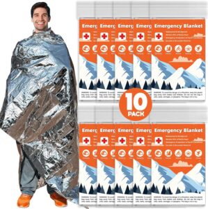10 Pack Emergency Thermal Blanket S...