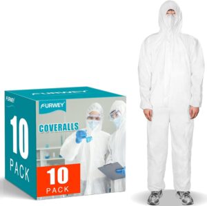 FURWEY Hazmat Suits 1/10 Pack Dispo...
