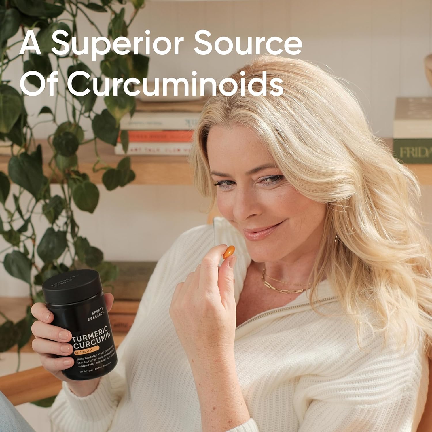 Sports Research® Turmeric Curcumin C3 Complex® w/BioPerine Black Pepper Extract & Organic Coconut Oil - Standardized 95% Curcuminoids · Non-GMO · Gluten Free - 120 Count Softgels - Image 6