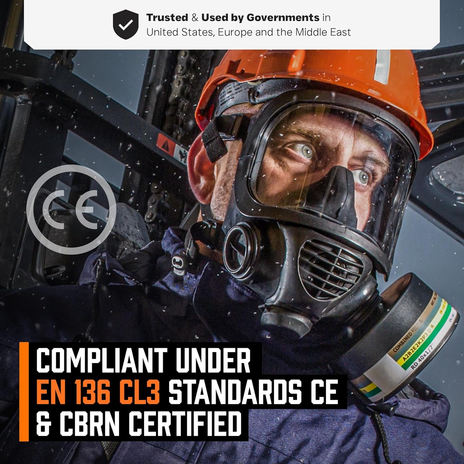 MIRA SAFETY M Certified CBRN Full Face Gas Mask Reusable Respirator Professional Grade (CM-6M Mask WITH Drinking System), 2 Piece Set - Image 5