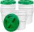 ePackageSupply 5 Gallon Bucket – Food Grade Bucket with Airtight Gamma Seal Screw-On Lid, BPA-Free, Heavy-Duty 90 Mil HDPE Plastic, Bulk Storage, Durable Container, Made in USA, White/Green, 3 Packs