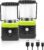 Jarxin 2PCS 6500K White Light LED Camping Lantern Rechargeable 1000LM, 4500mAh Power Bank, Flashlight for Hurricane Emergency, Hiking, IP44 Waterproof Lantern(Black)