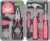 Hi-Spec Tool Set 25pc Pink Household DIY Tool Kit for Women. Small Mini Tool Box Set of Starter Basic Ladies Tools