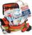 Scherber First Responder Fully-Stocked Professional Essentials EMT/EMS Trauma Kit | HSA/FSA Approved | Reflective Bag w/8 Zippered Pockets & Compartments & 200+ First Aid Supplies – Orange