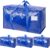 TICONN 4 Pack Extra Large Moving Bags Heavy Duty with Zippers & Carrying Handles, Durable Storage Bags Moving Boxes for Closet Organizers and Storage (4 Pack, Blue)