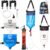 Gravity Water Filtration System – 2 High Capacity Lightweight Hanging Bags for Backpacking, Camping, Survival, Hiking, Hunting – Dirty, Clean Water Bags, Water Filter and Cleaning Plunger Included
