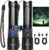 TrixHub Rechargeable Flashlights 2 Pack, Super Bright High Lumens Flash Light, 5 Modes Zoomable Linternas with LCD Digital Display, Powerful Handheld LED Flashlights for Home Emergencies Camping